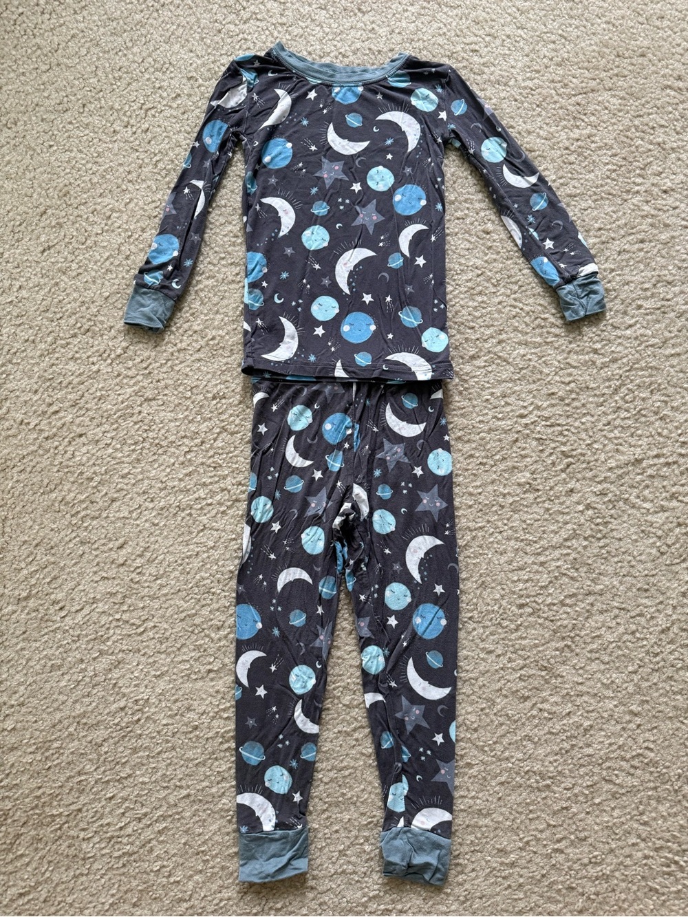 Little Sleepies Blue To the Moon and Back 2 Piece PJ Set Size 3T